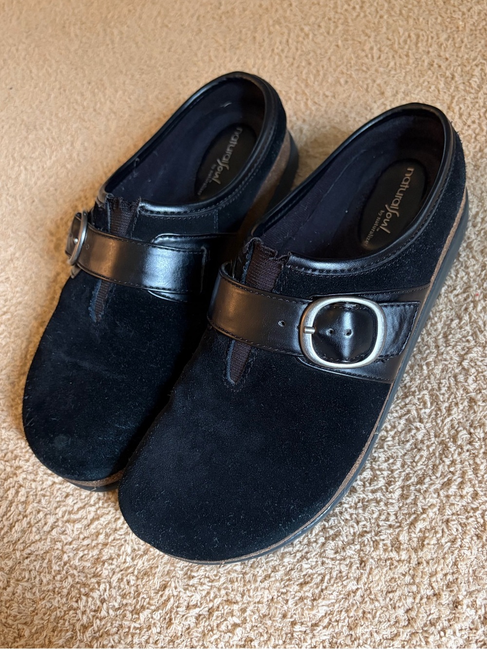 Women’s Black Suede Slip-Ons